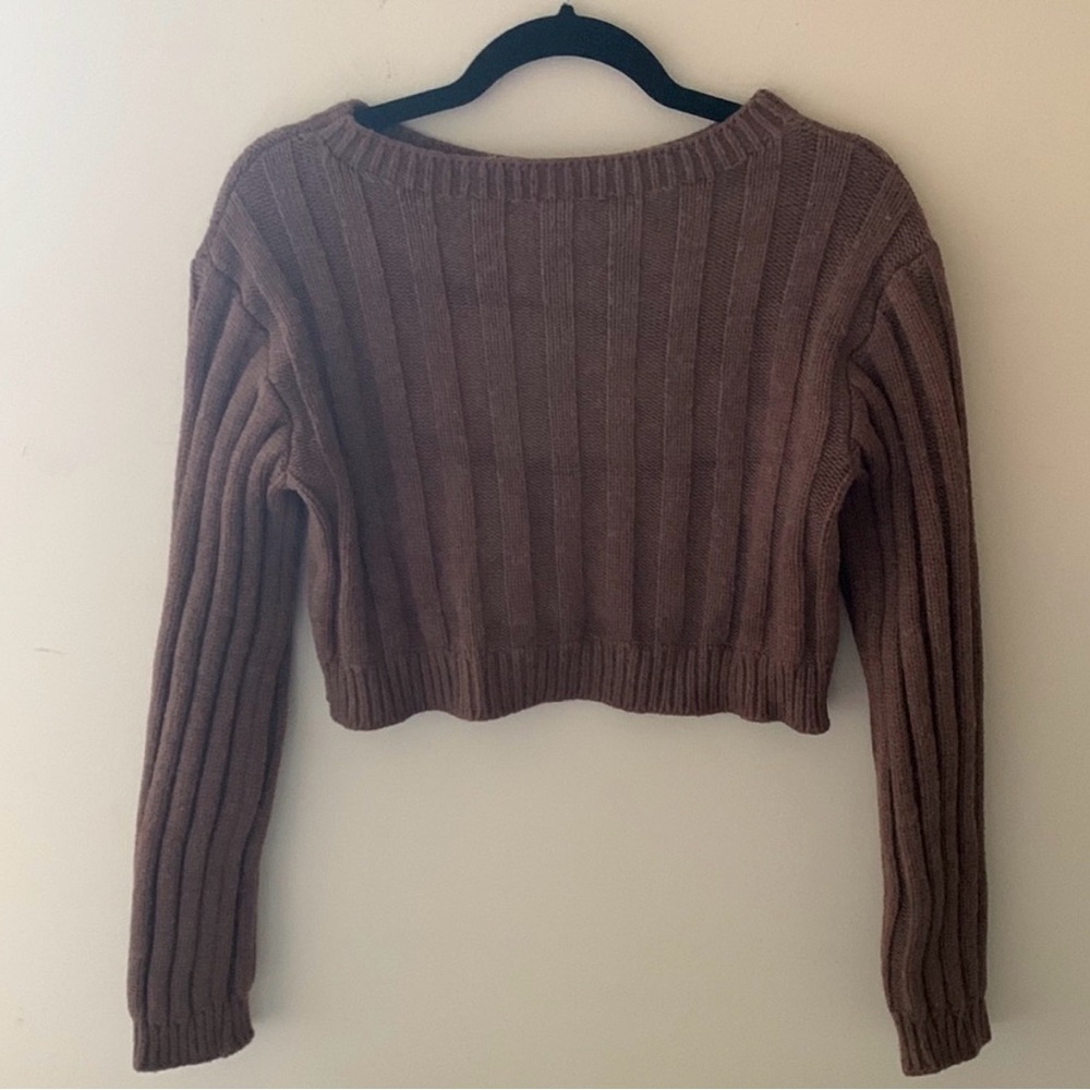 Zara Brown Ribbed Sweater - Picture 6 of 8